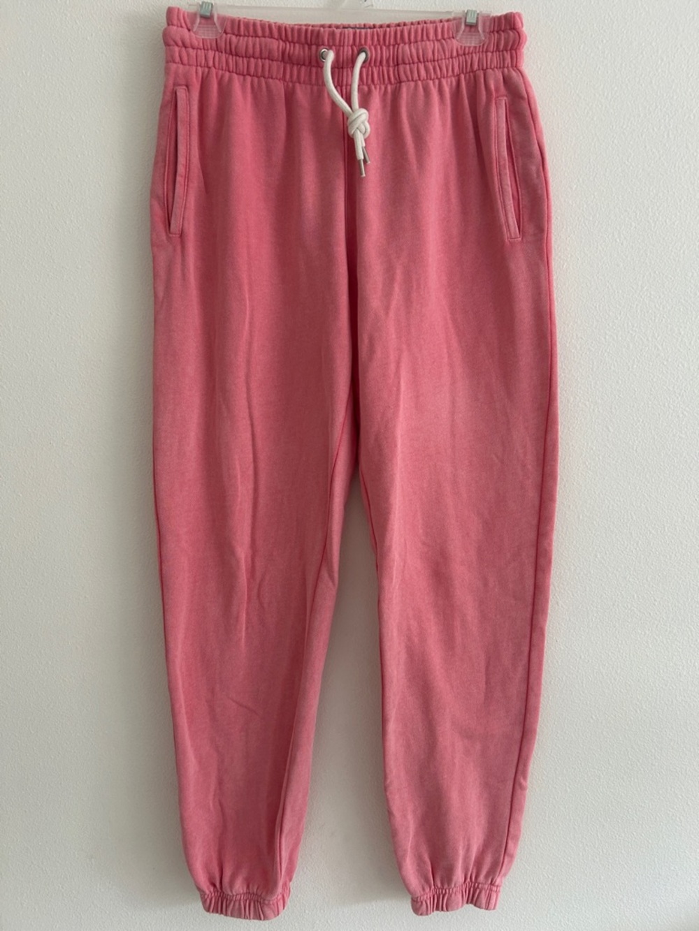 GAP Washed Pink Fleece Pockets Sweatpants Size Small